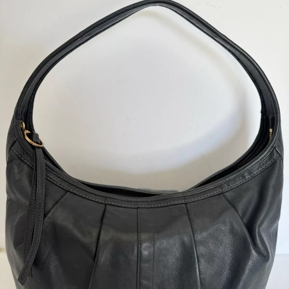 Coach Handbags - Coach Black Pleated Leather Ergo Hobo Bag
